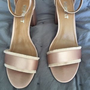 Report Blush Ankle Strap Block Heels Wedding